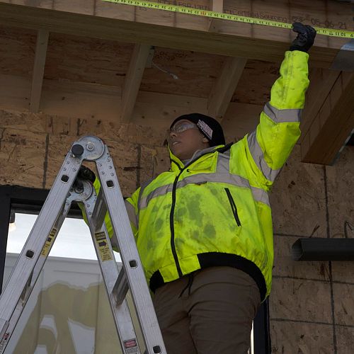 Andrea Race on the job - Construction Worker