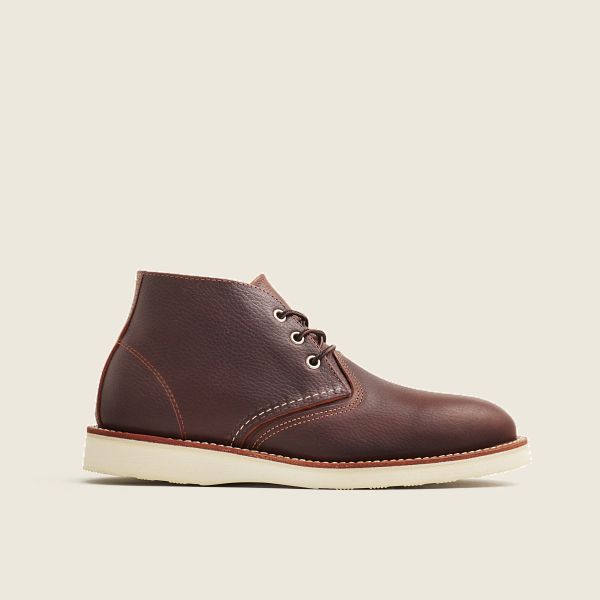 Men S Work Chukka In Dark Brown Leather 3141 Red Wing