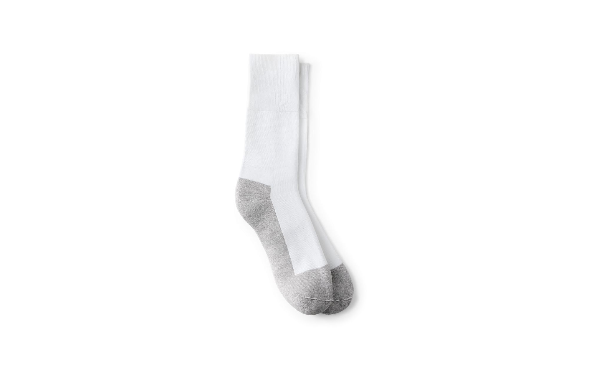 Ulimate Diabetic Light Weight Crew image number 1 White Unisex Coolmax® Blend Diabetic Crew Sock in White