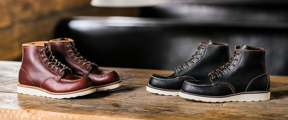 red wing moc toe black