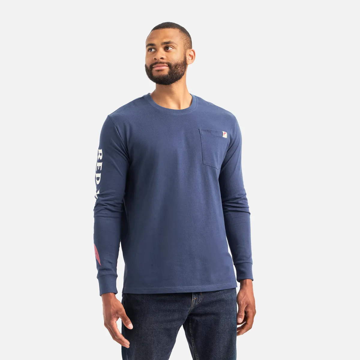 Long Sleeve Pocket T-Shirt with Sleeve Print - view 2