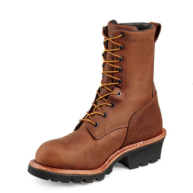 red wing steel toe logger boots