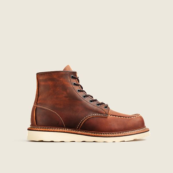 Men S Classic Moc 6 Inch Boot In Brown Leather 1907 Red Wing Shoes