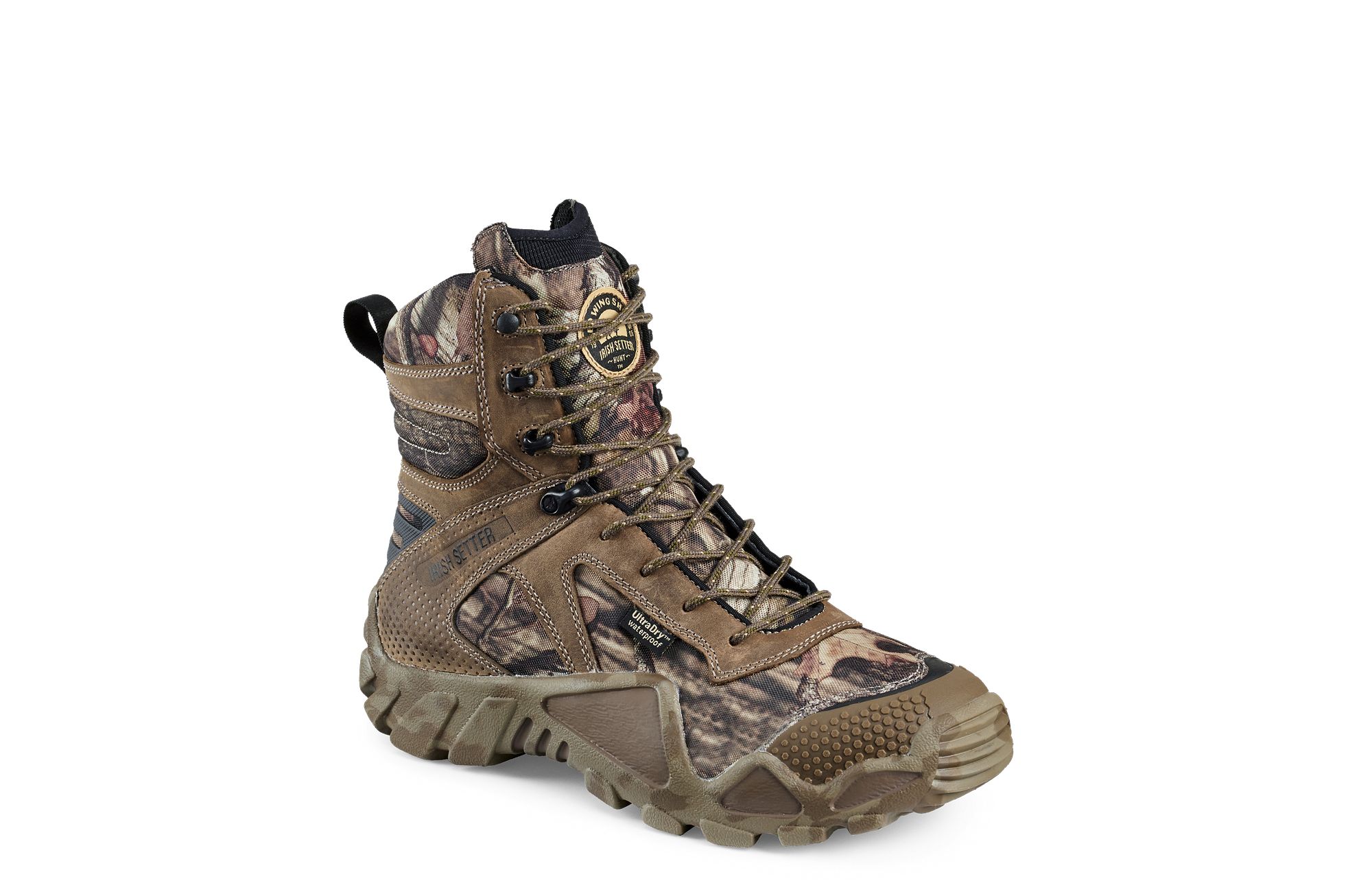 VaprTrek™ image number 1 Brown/Mossy Oak Break-Up Infinity® Camouflage Men's 8-inch Waterproof Leather Mossy Oak® Camo Boot