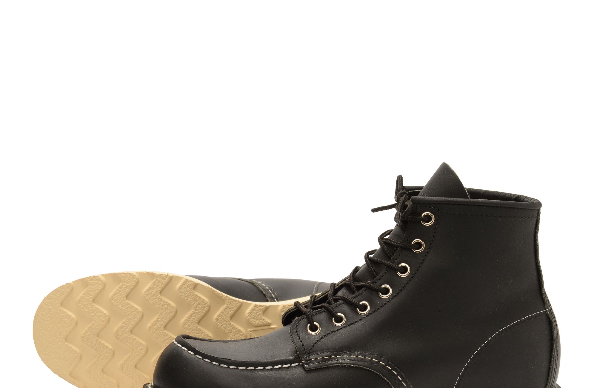 red wing moc toe black harness