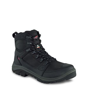 men's causeway waterproof safety boots red black