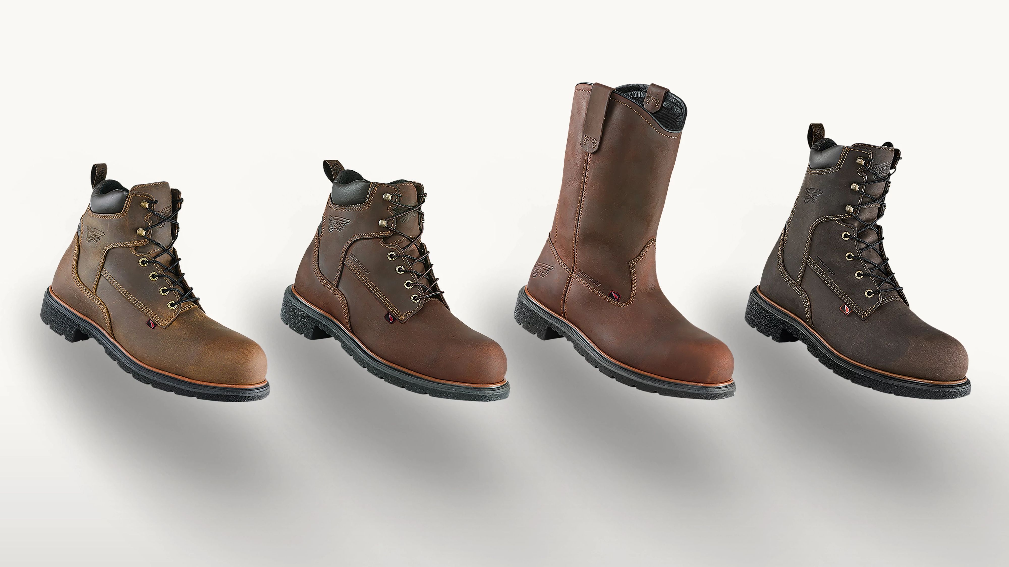 four styles of Red Wing Dynaforce boots