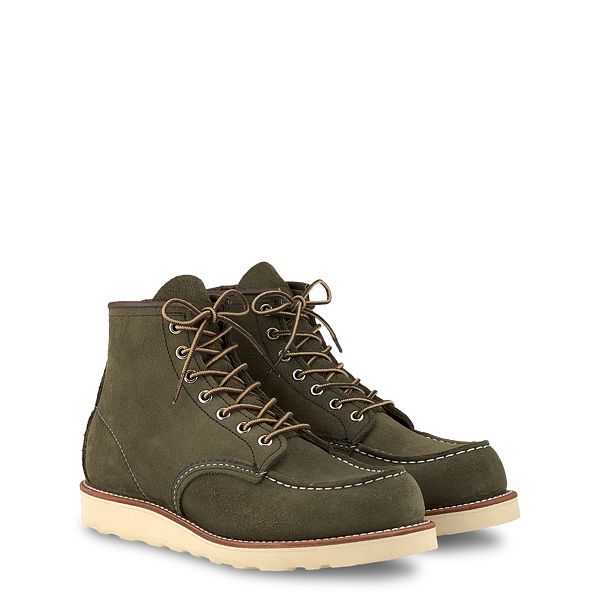 red wing moc toe green