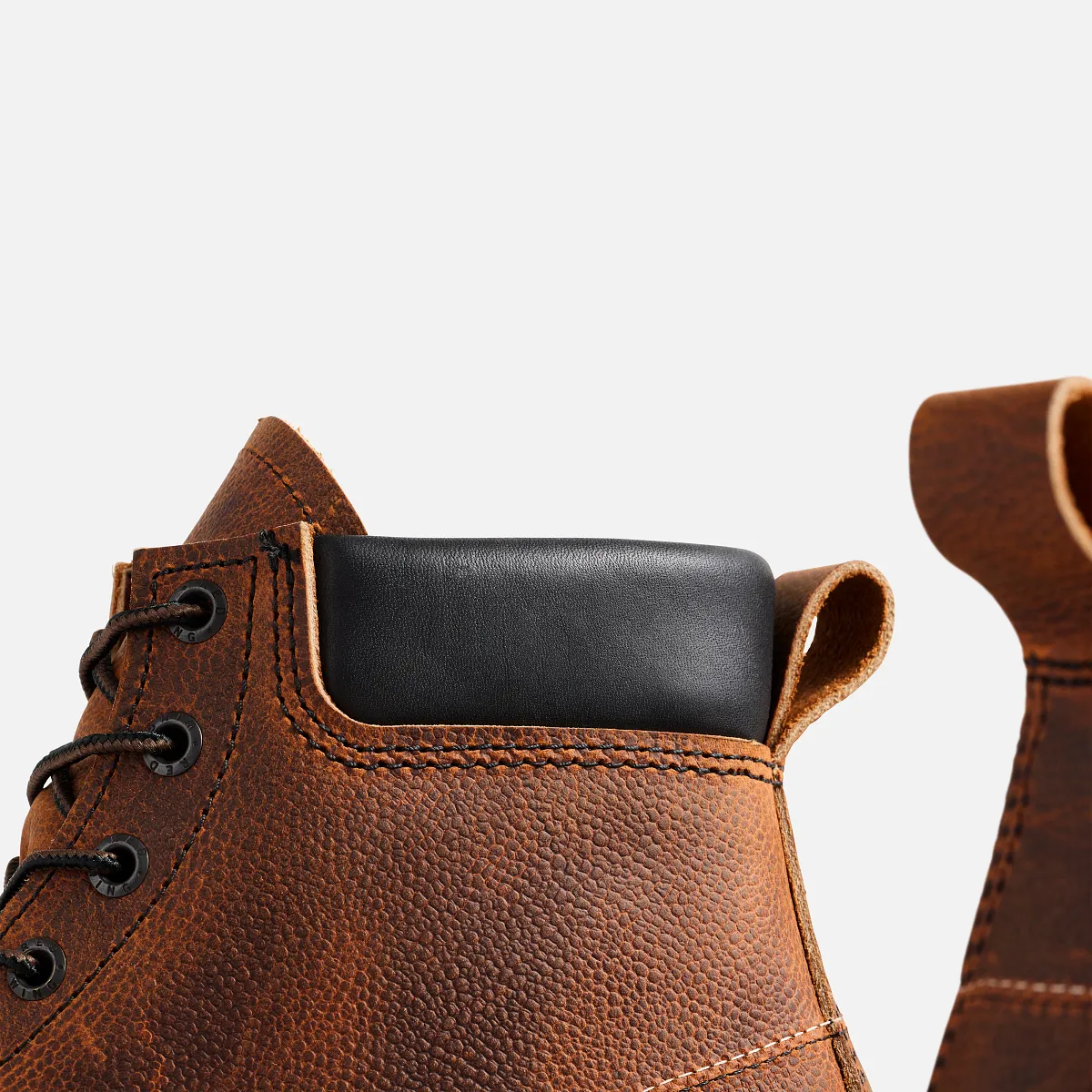 Close-up of the padded collar on the Red Wing Norway Moc