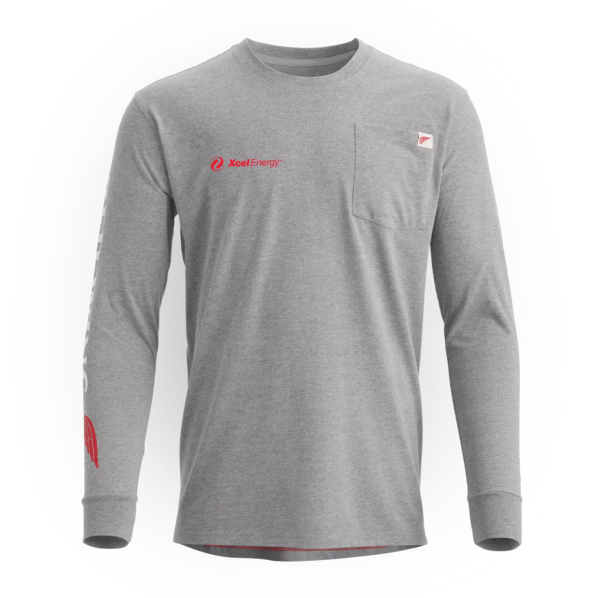 Long Sleeve Pocket T-Shirt with Sleeve Print - view 1