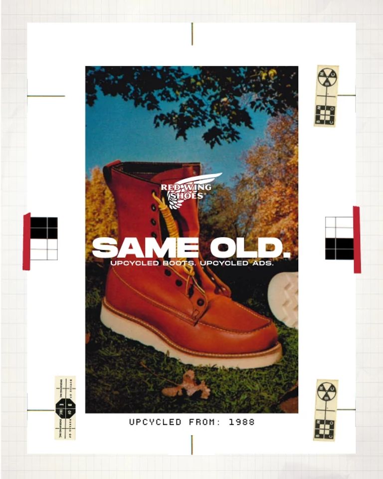 SAME OLD. Upcycled Boots. Upcycled Ads. Upcycled From: 1988