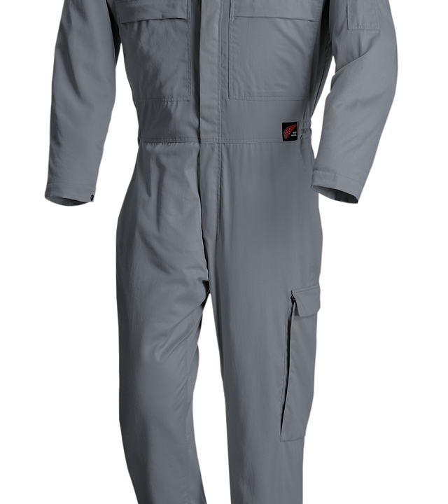 light grey coveralls