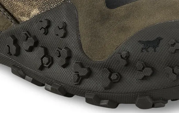Close up of a rubber hex lite outsole