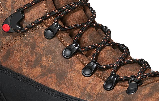 Close up of laces on a boot