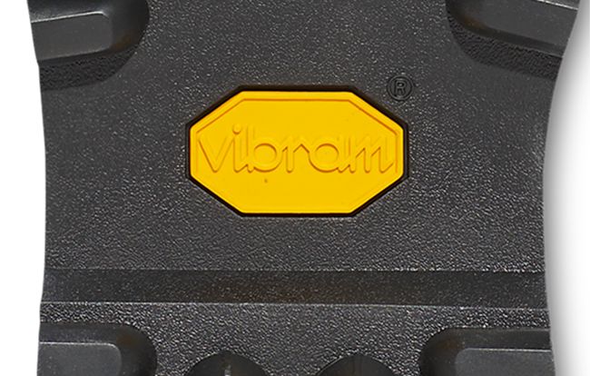 Close up of Vibram logo