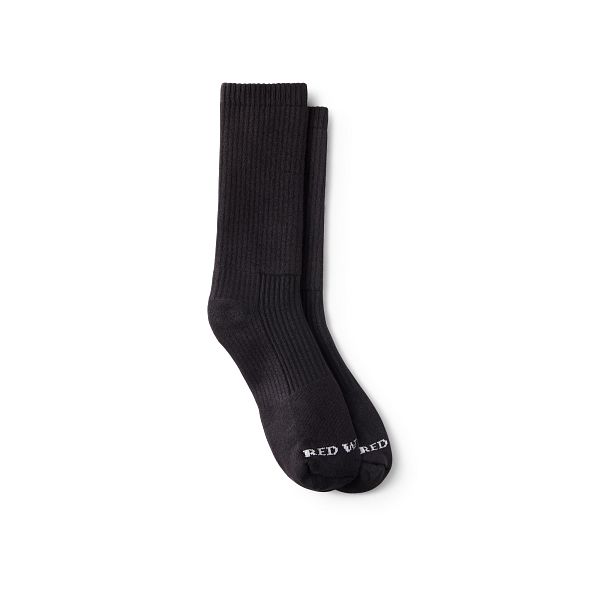 Unisex Cotton Blend Crew Sock in Black 97266 Red Wing Shoes