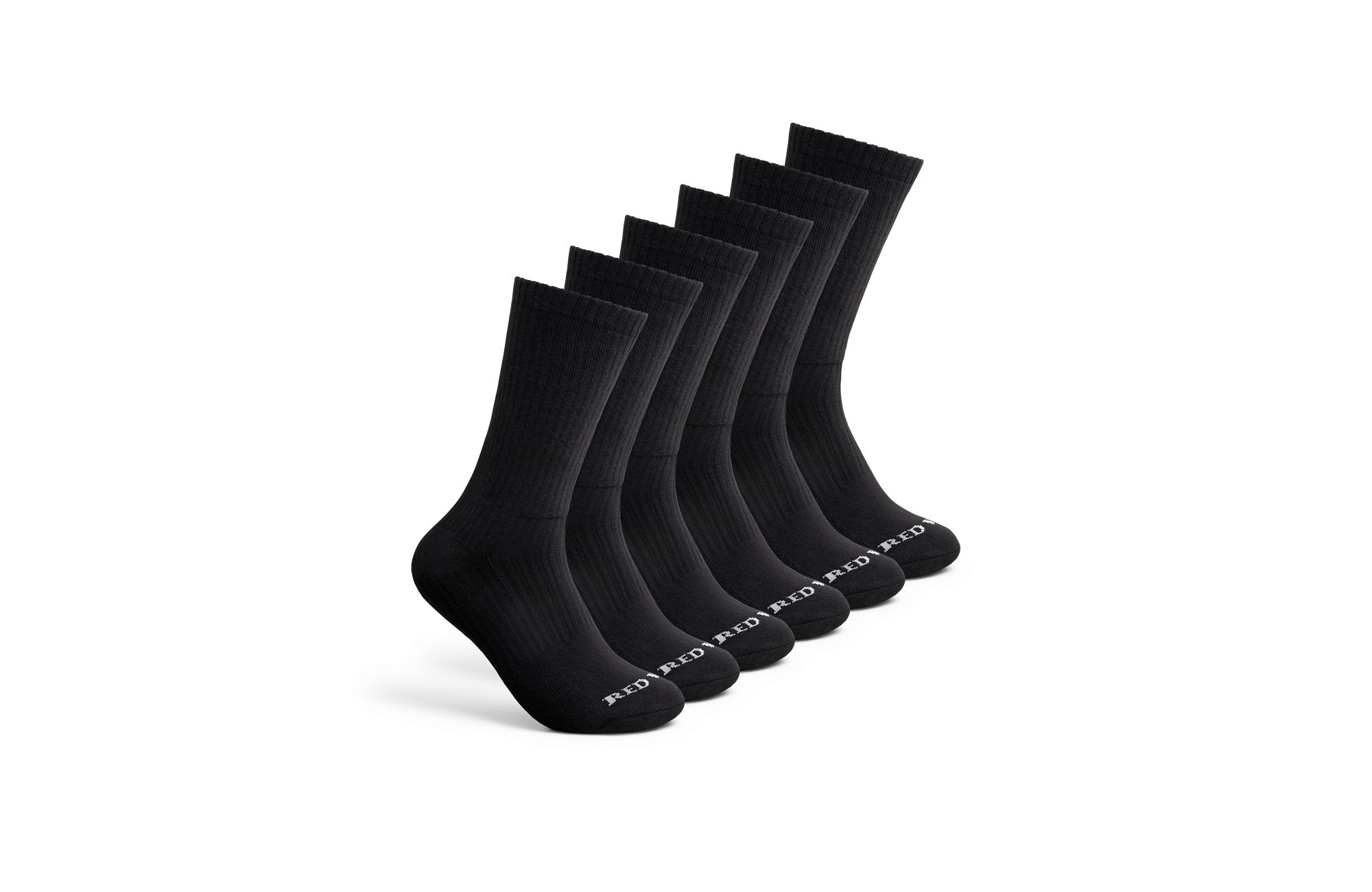 Everyday Work Medium Weight Bulk Crew image number 1 Black Unisex Cotton Blend Crew Sock in Black