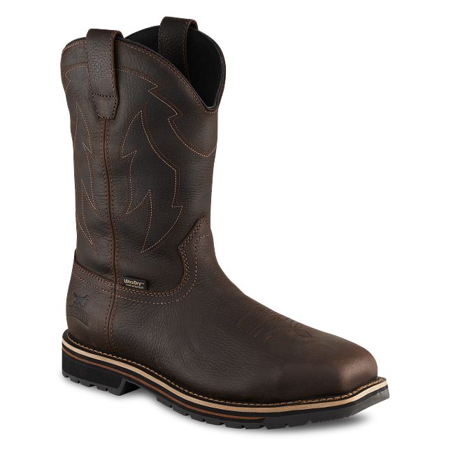 Men's pull on leather work boots online