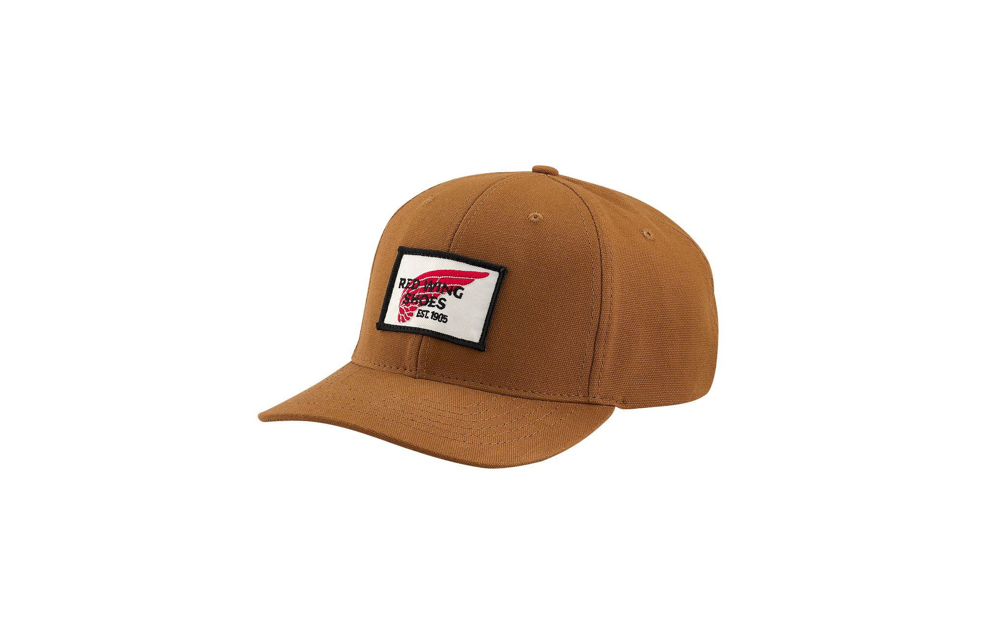 Trendy Apparel Shop Red Wings Embroidered Precurved Adjustable Cap Khaki