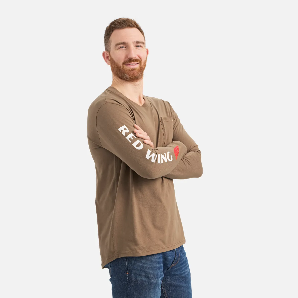 Long Sleeve Pocket T-Shirt with Sleeve Print - view 3