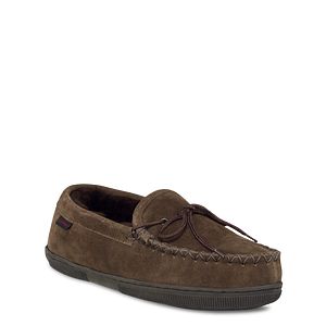 Fleece-Lined Suede Loafer Slippers