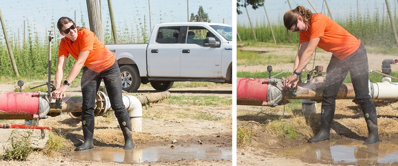 Alexa Weathers working outside at Sodbusters Farm