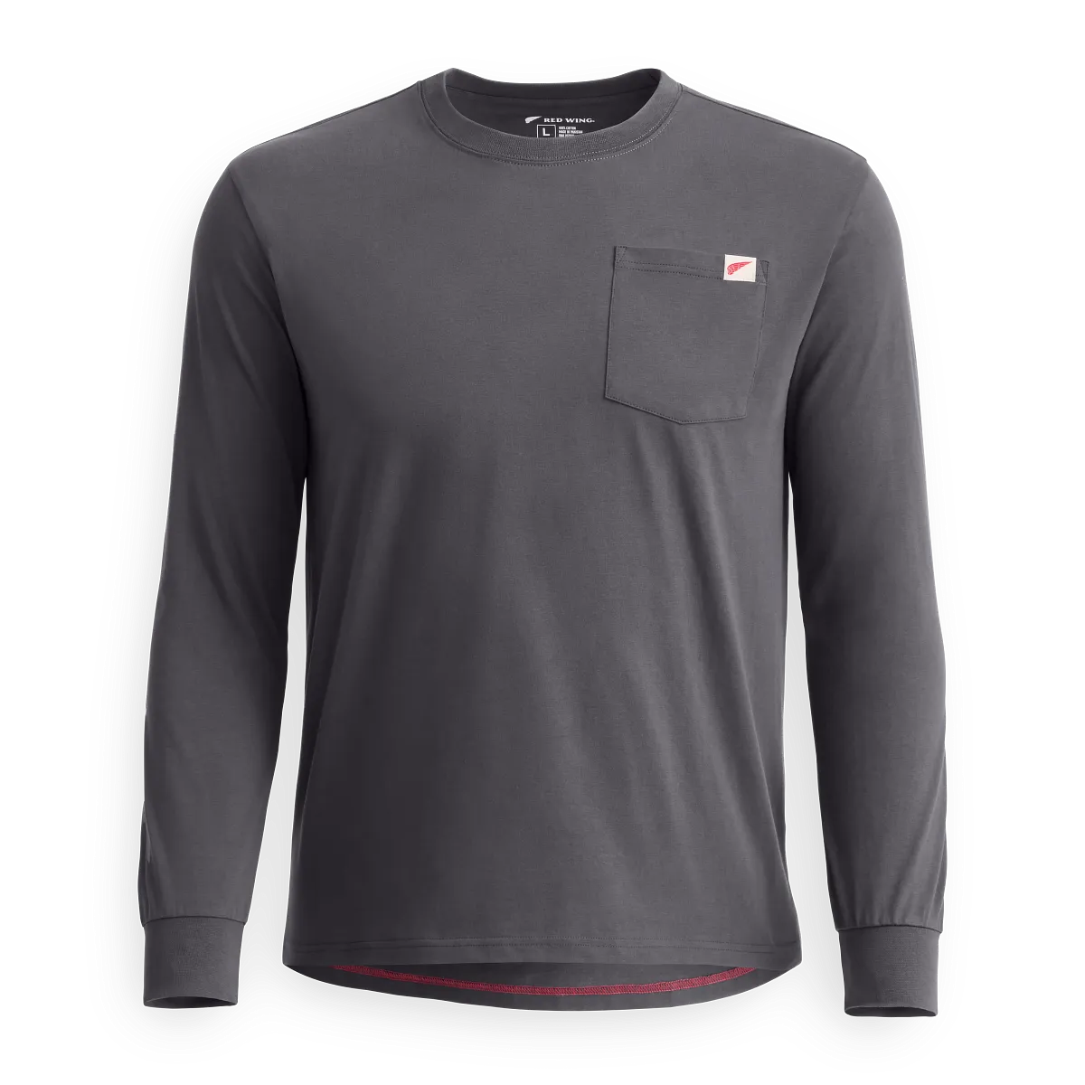 Long Sleeve Pocket T-Shirt with Sleeve Print   - view 1