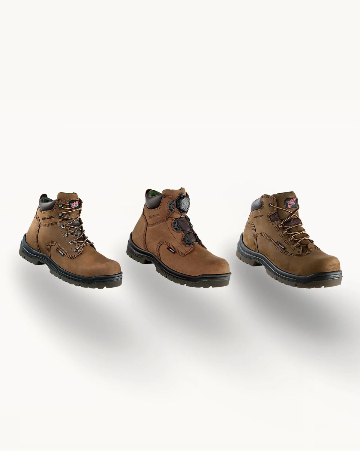 Four styles of Red Wing King Toe boots