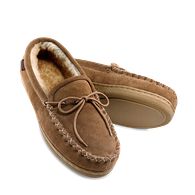 Navigate to Fleece-Lined Suede Loafer Slippers product image