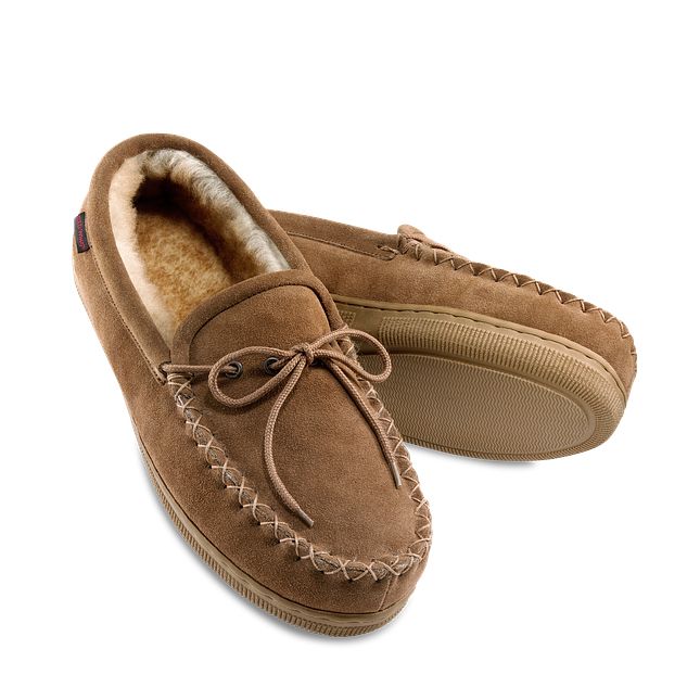 Fleece lined moccasin slippers hot sale