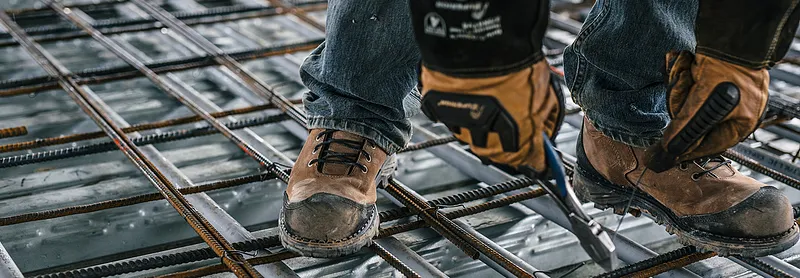 Close up of person wearing Burnside Boots