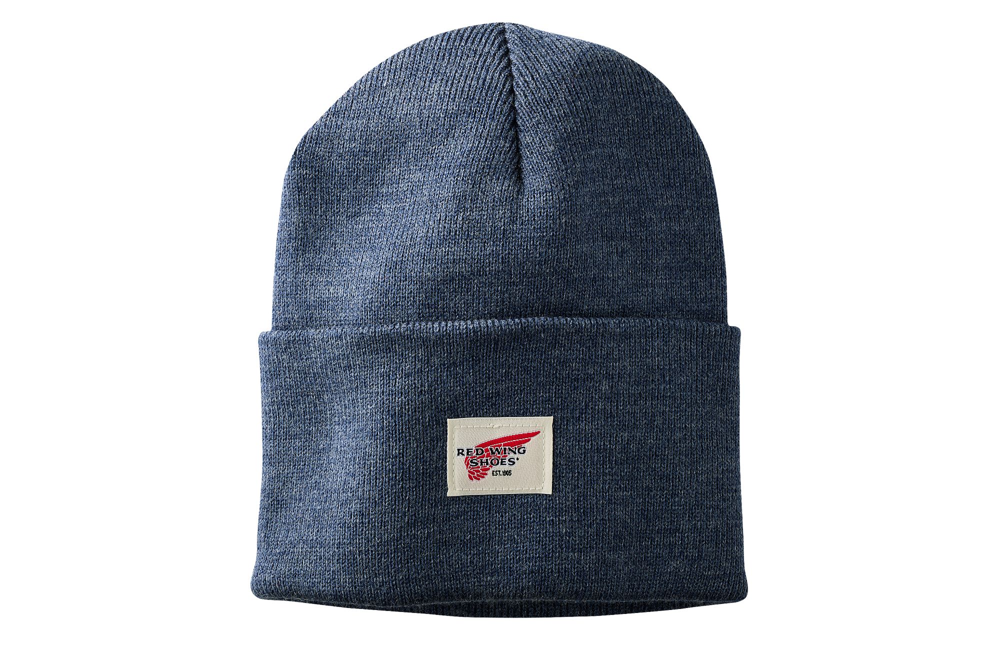 Logo Knit Beanie Hat image number 1 Blue Heather Unisex Knit Watch Hat in Blue Heather