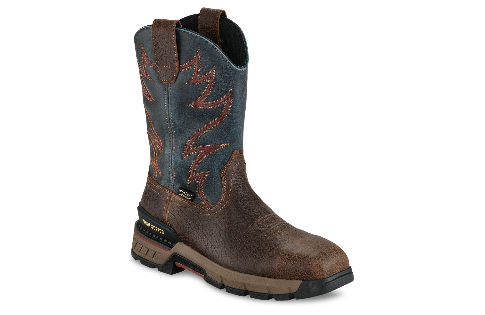 Two Harbors image number 1 Brown Men's 11-inch Waterproof Leather Safety Toe Pull-On Boot