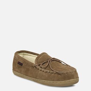 Cloth-Lined Suede Loafer Slippers