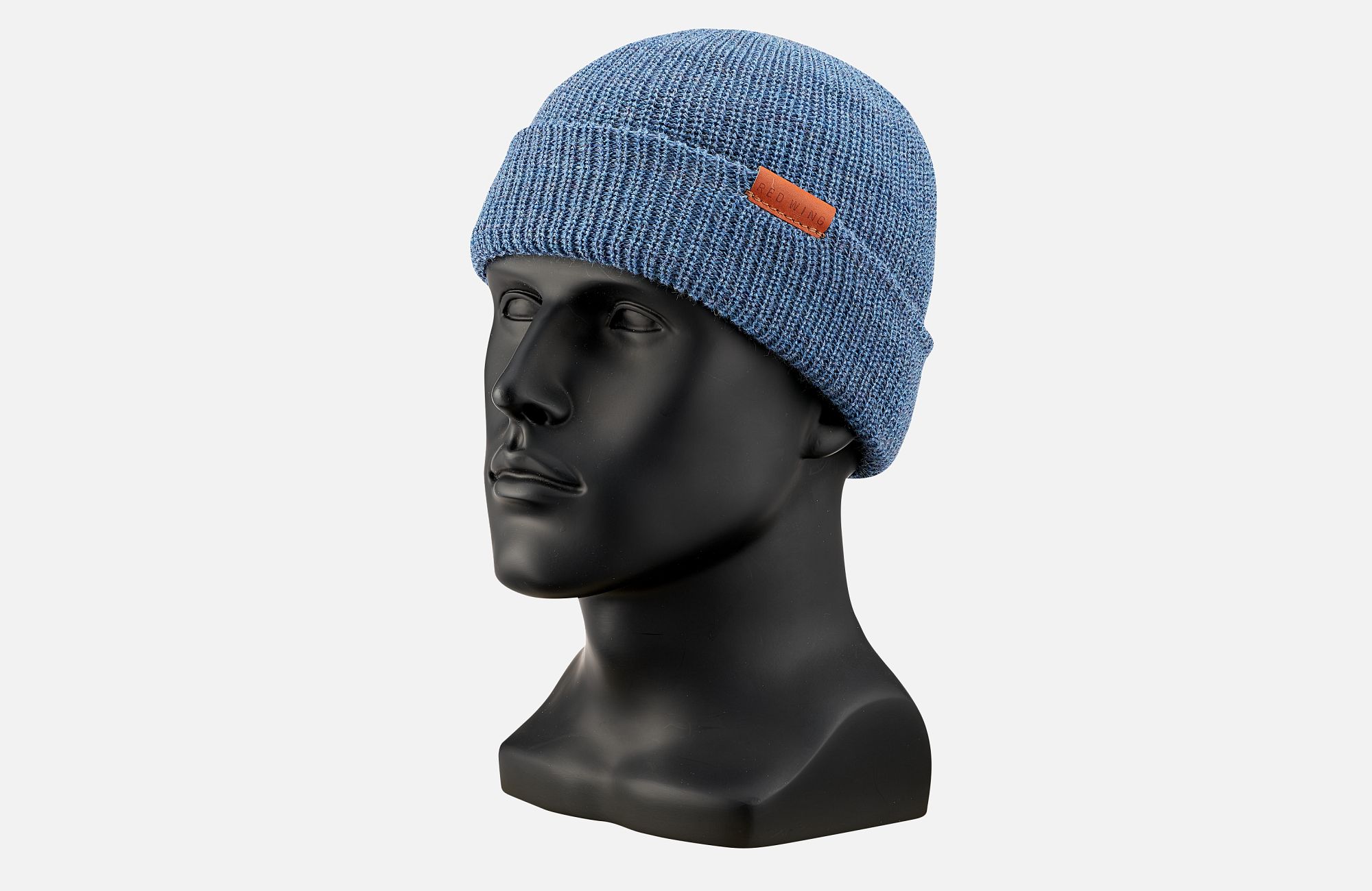 CAP, BLUE HEATHER WOOL KNIT image number 0