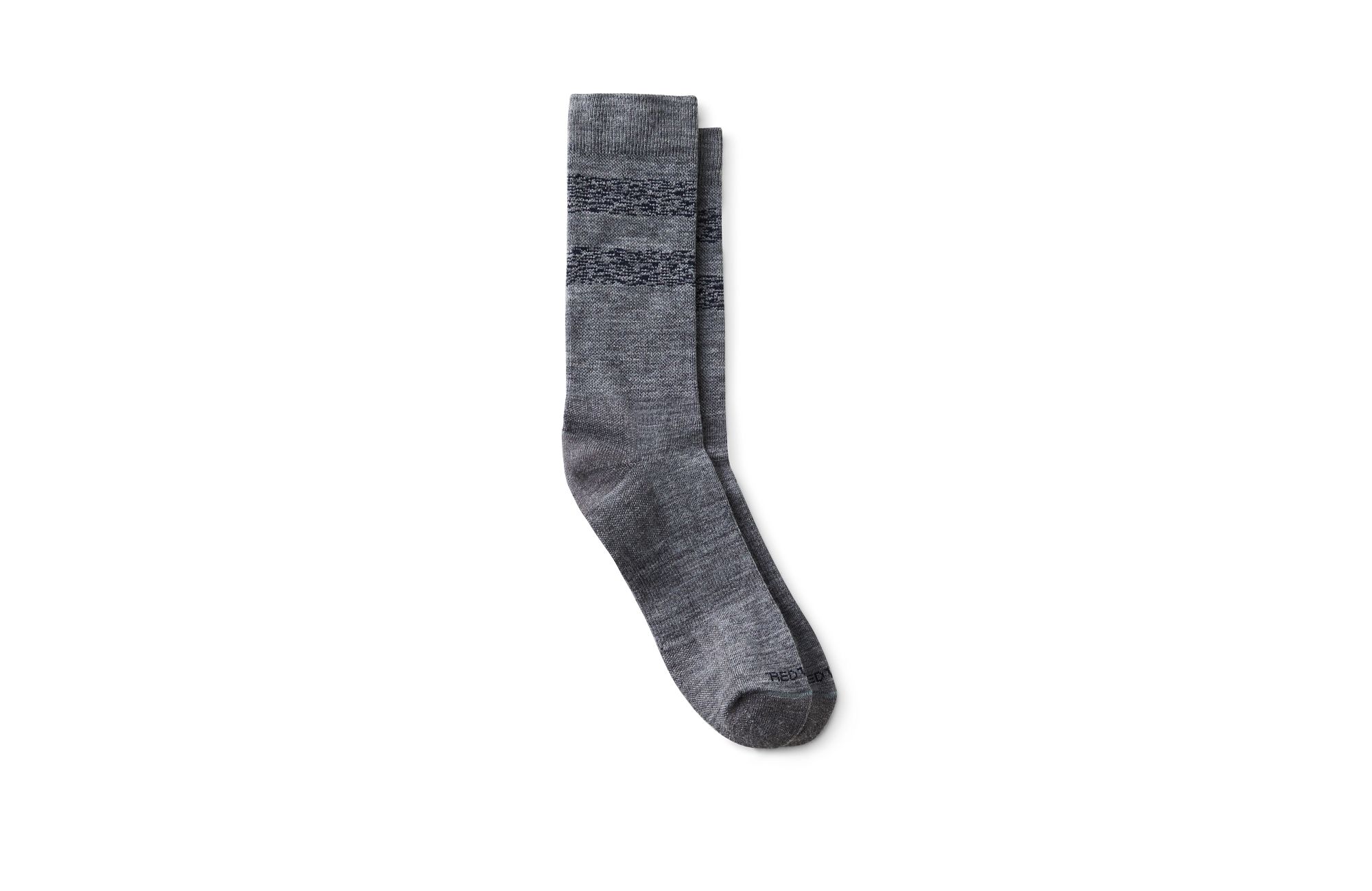 Wool Blend Striped Crew image number 1 Gray/Navy Unisex Wool Blend Striped Crew Socks in Gray/Navy