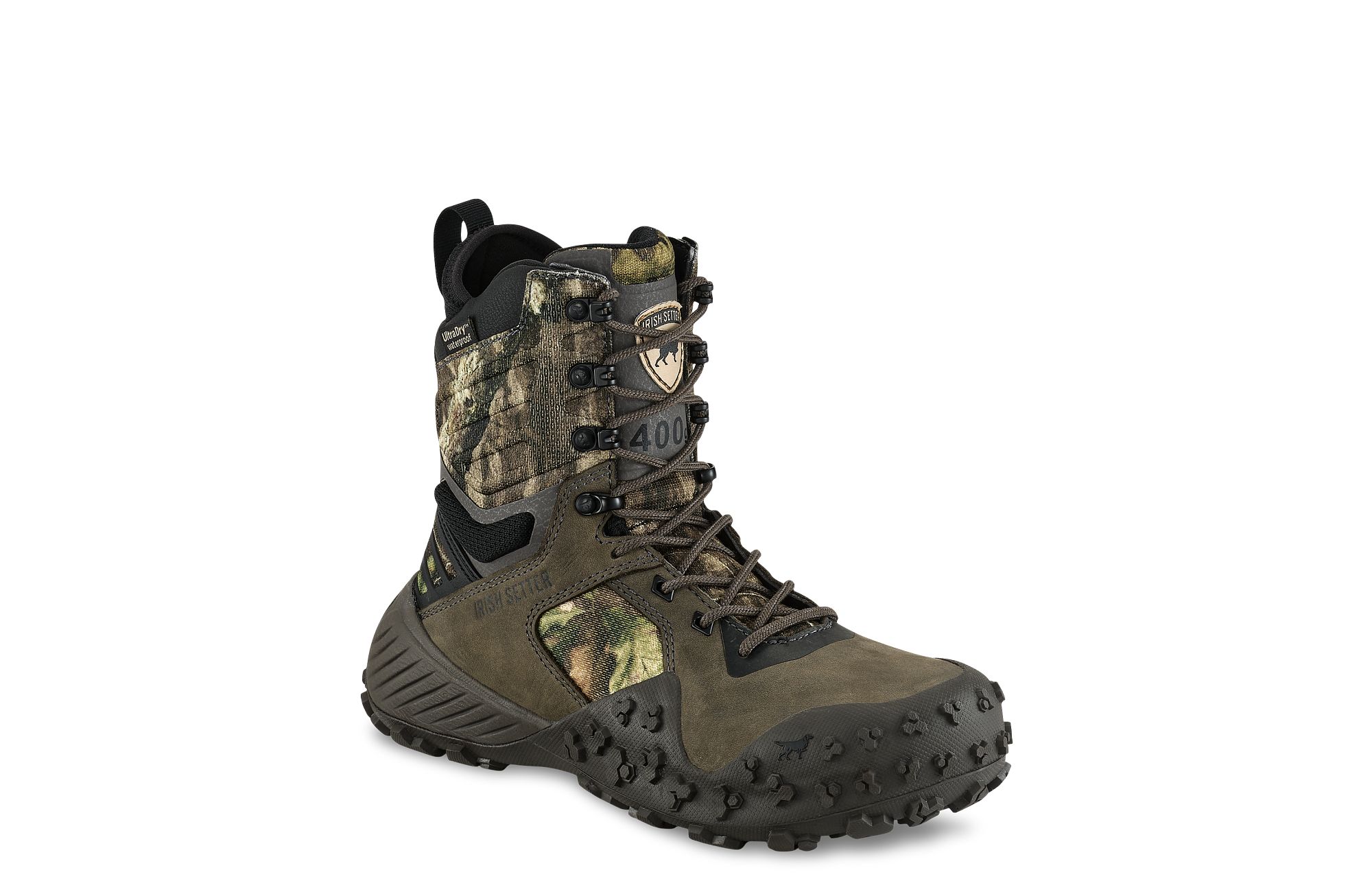 VaprTrek™ image number 1 Gray Women's 8-inch Waterproof Leather Insulated Mossy Oak® Camo Boot
