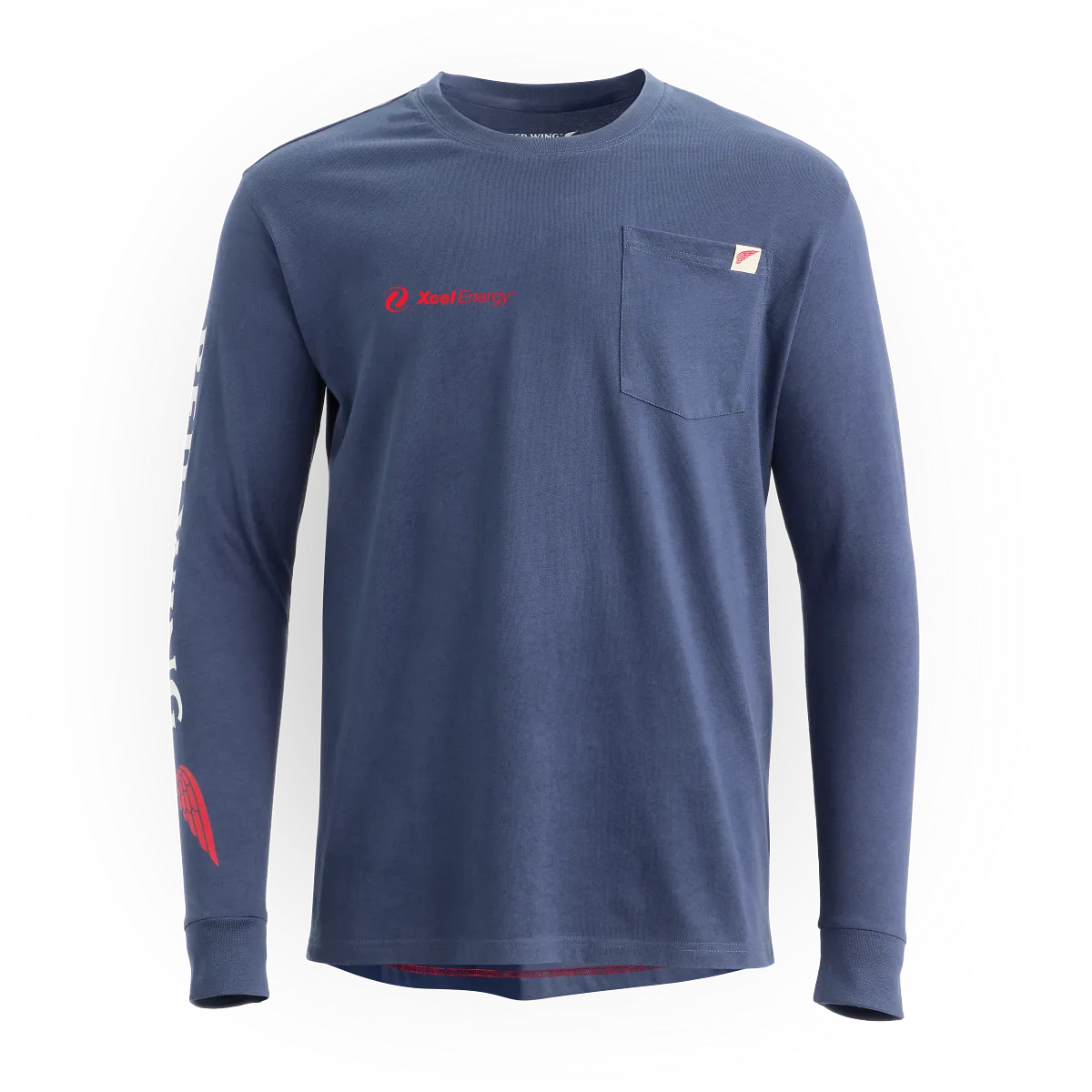 Long Sleeve Pocket T-Shirt with Sleeve Print - view 1