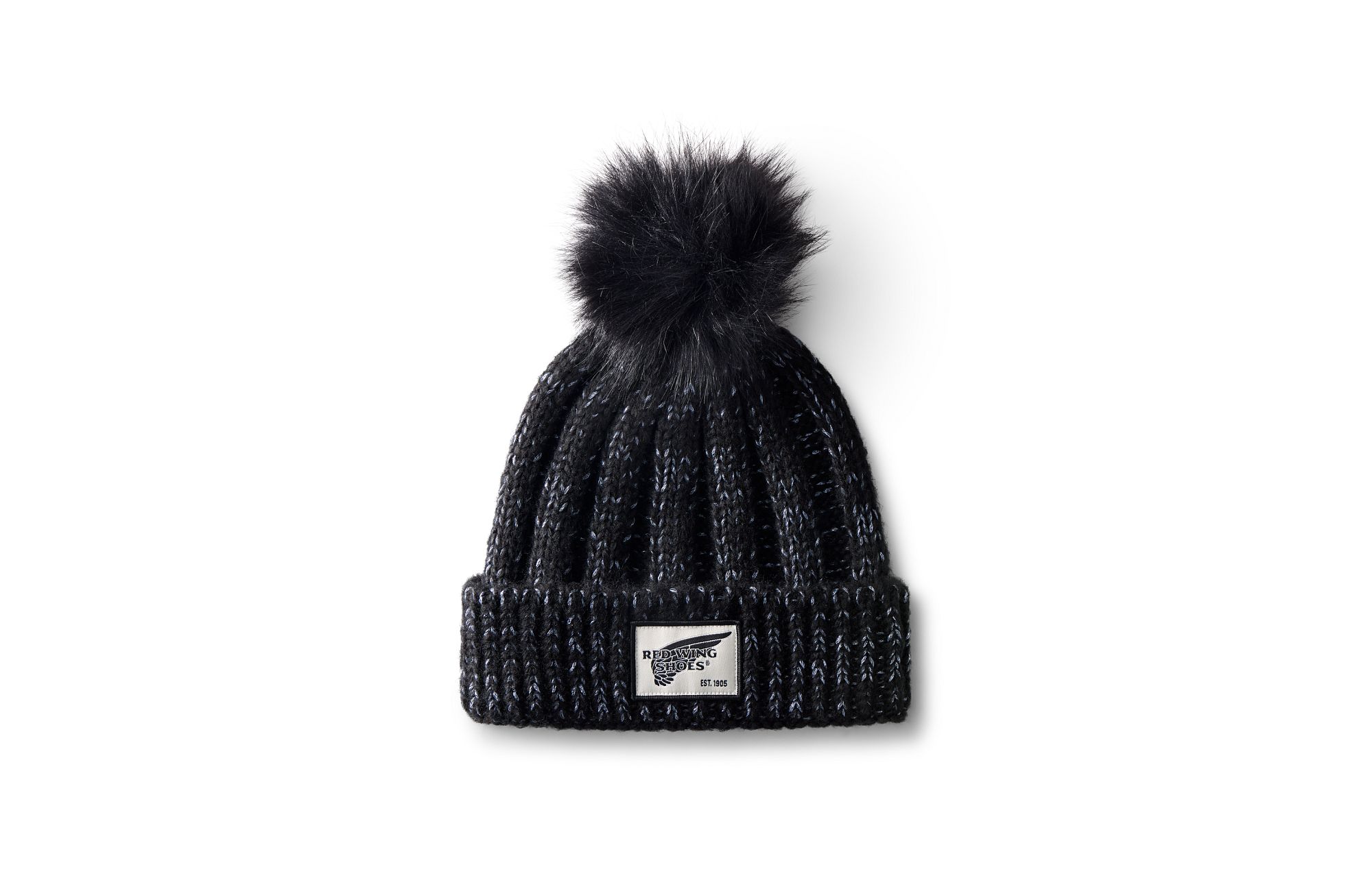 Pom Beanie Hat image number 1 Black Women's Knit Pom Beanie Hat in Black