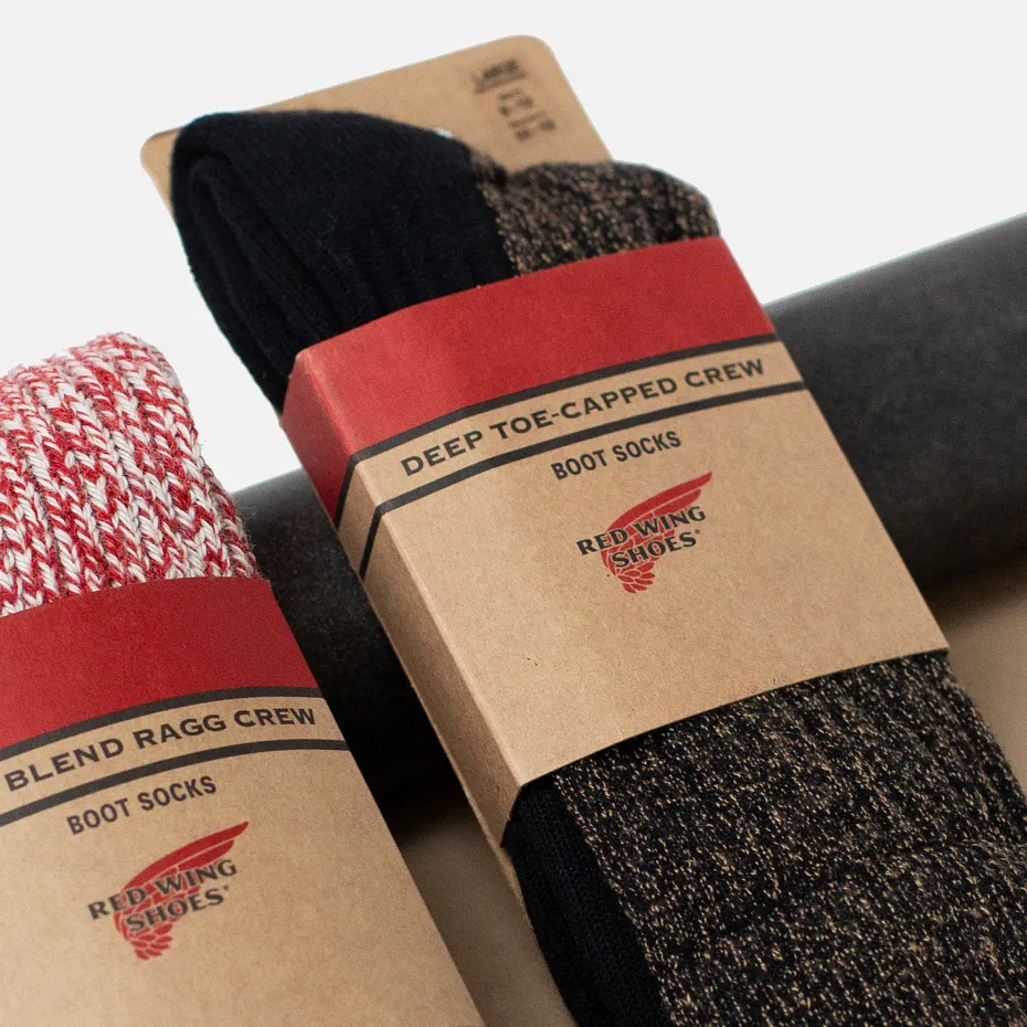 Close up of Red Wing Socks in packaging 