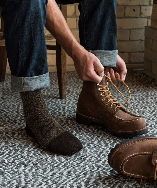red wing over the calf boot socks
