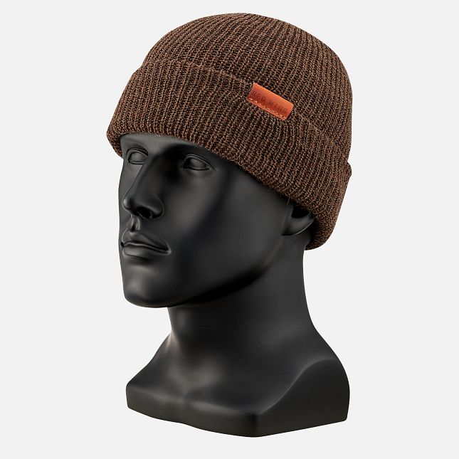 CAP, BROWN HEATHER WOOL KNIT Product image - view 1