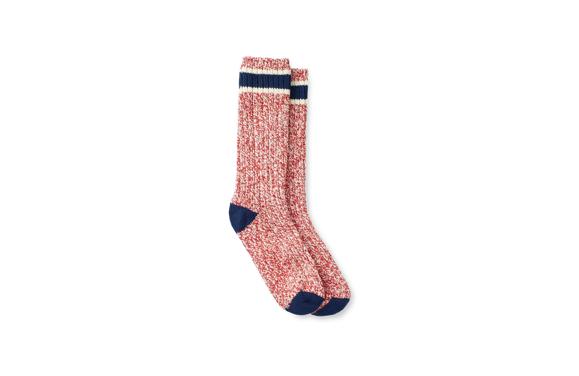 Wool Blend Ragg Crew image number 1 Red/Navy Unisex Wool Blend Ragg Crew Socks in Red/Navy Wool Blend