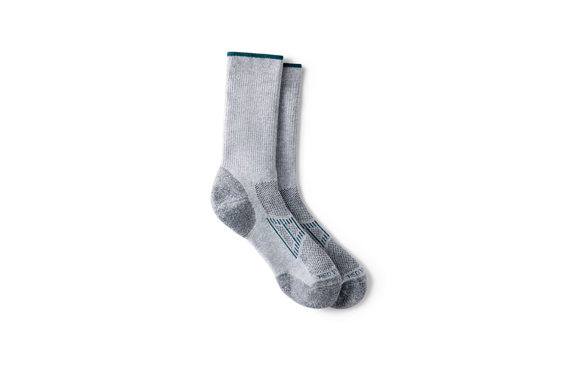 Performance Work Women's Light Weight Crew image number 1 Grey Heather/Teal Unisex CoolMax® Blend Crew Sock in Gray
