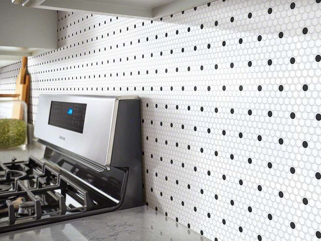 Designer Spotlight Polka Hoover Penny Matte Black and White Room.JPG