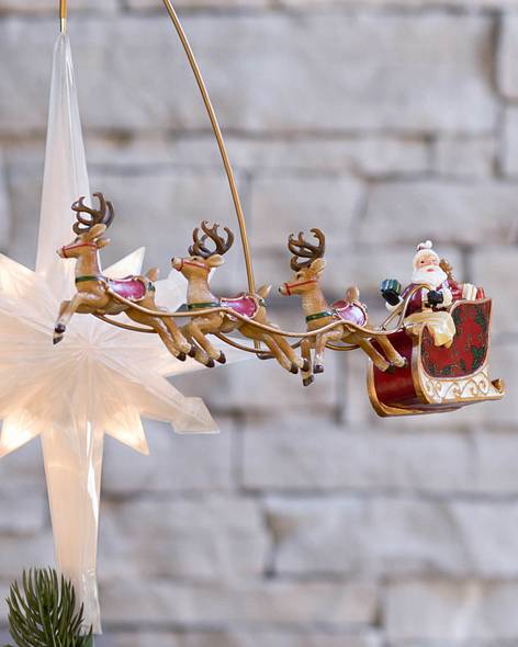 Santafts Sleigh Animated Tree Topper Main