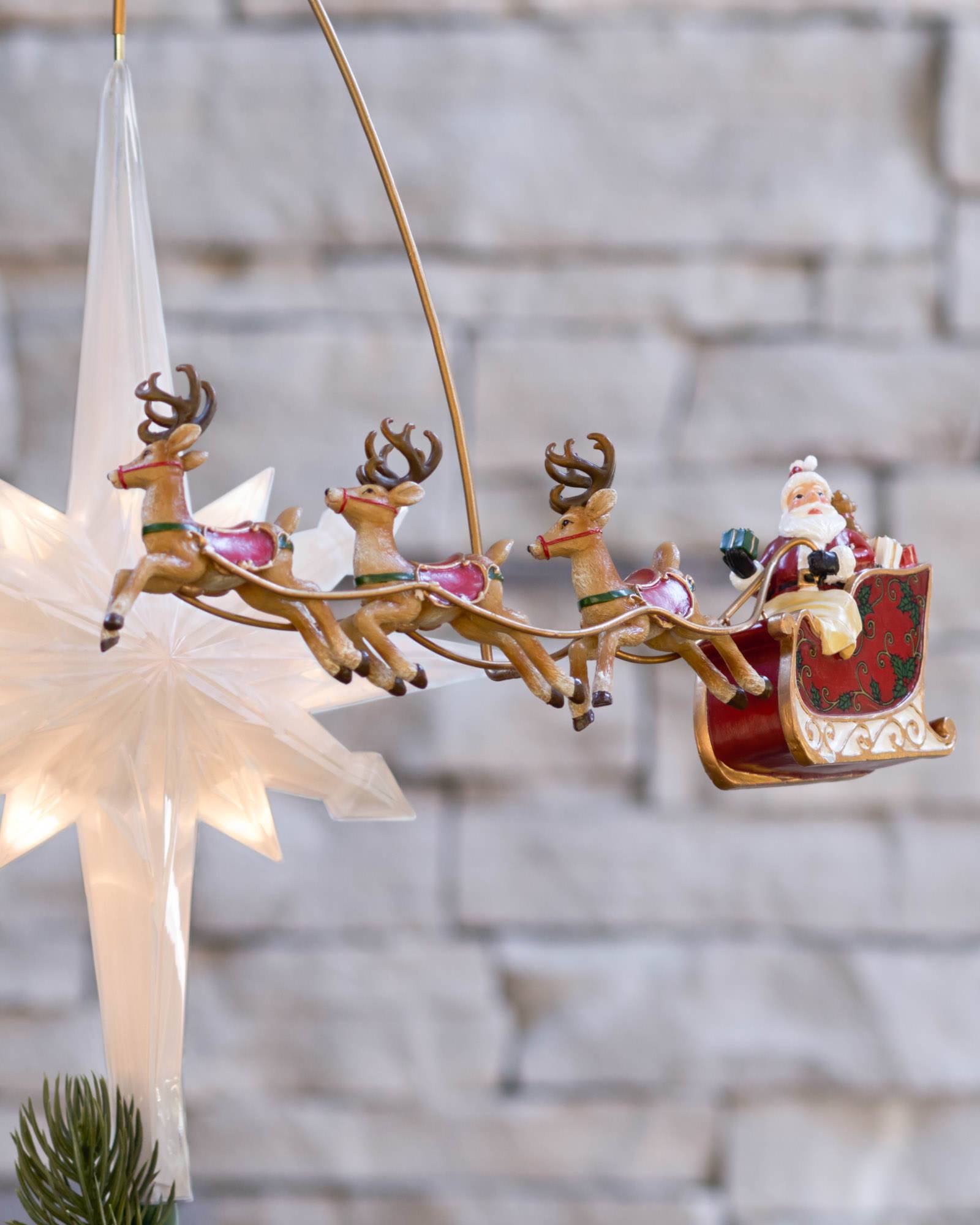 Santa's Sleigh Animated Tree Topper  Balsam Hill