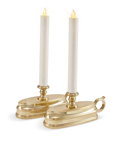 Brass Brushed Bronze Battery-Operated Window Candles, Set of 2 Alt