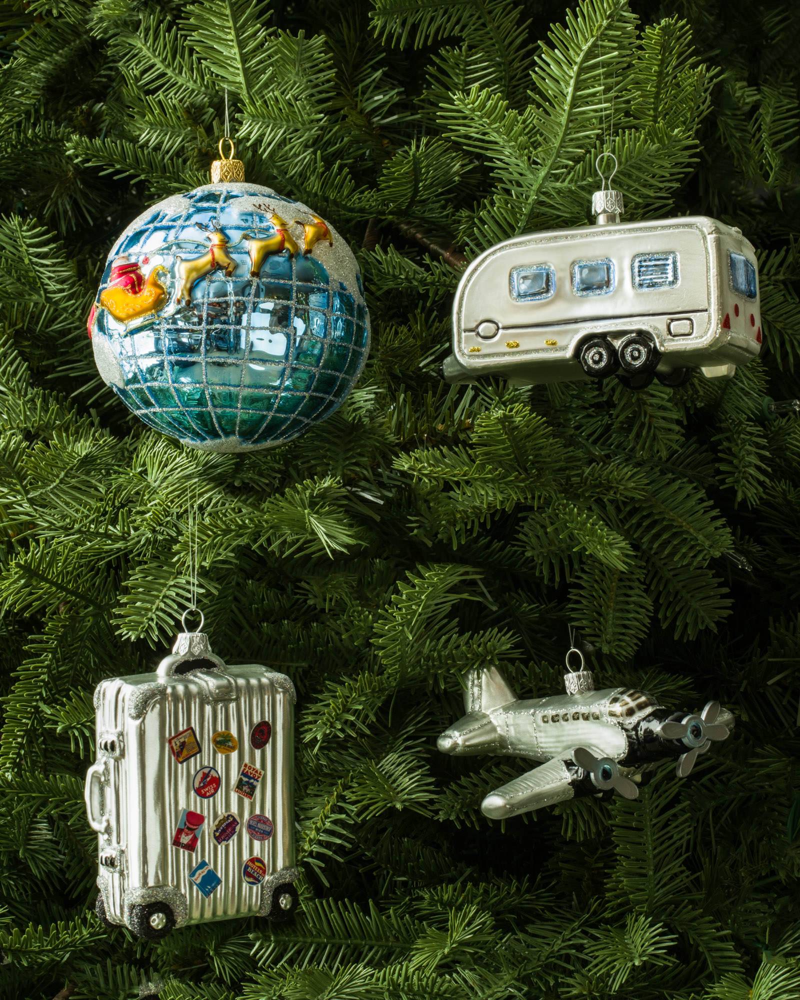 European Vintage Travel Glass Ornaments Balsam Hill