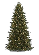 narrow artificial Christmas tree